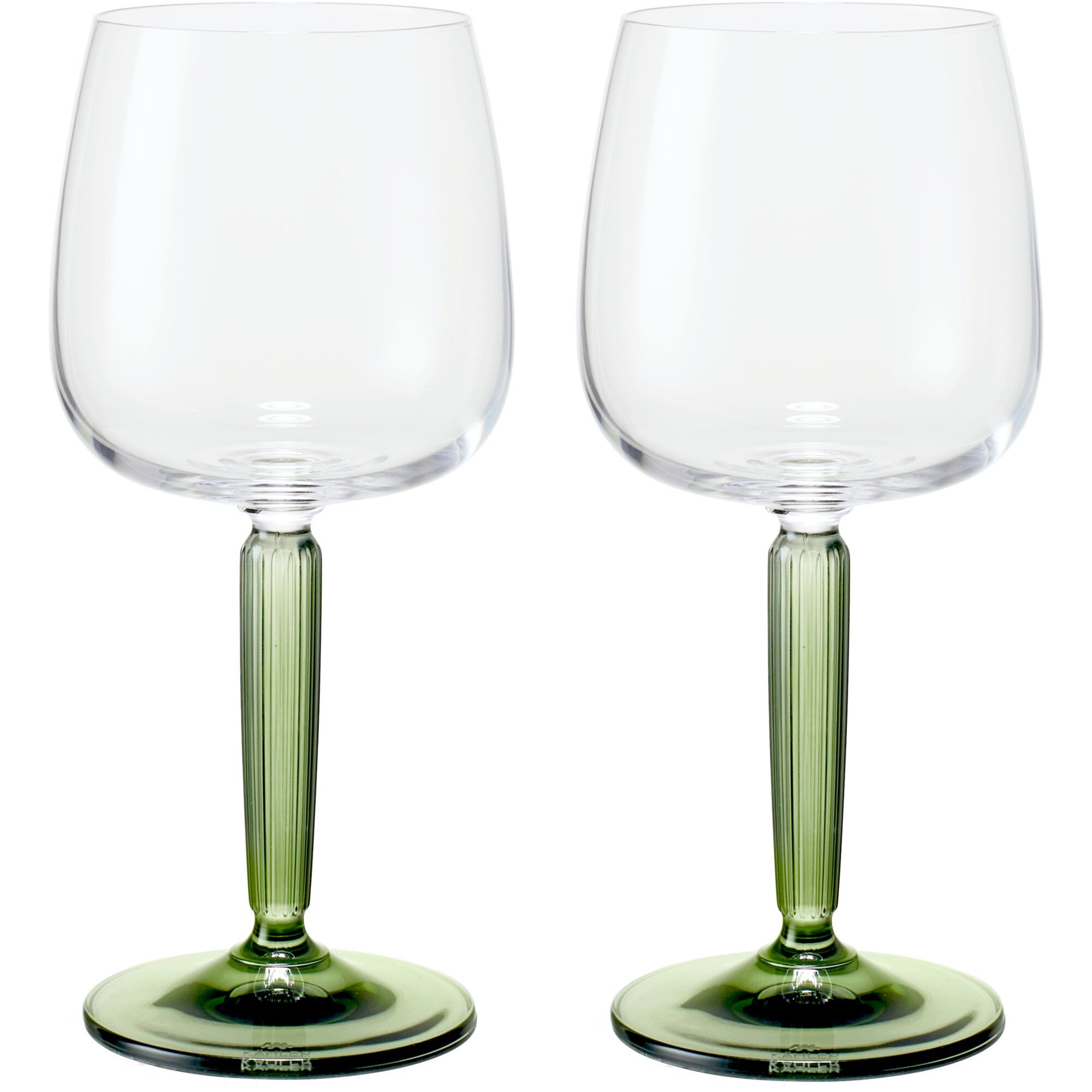 Kähler Hammershøi hvidvinsglas, 35 cl, Ø 8,5 cm, 2 stk, grøn
