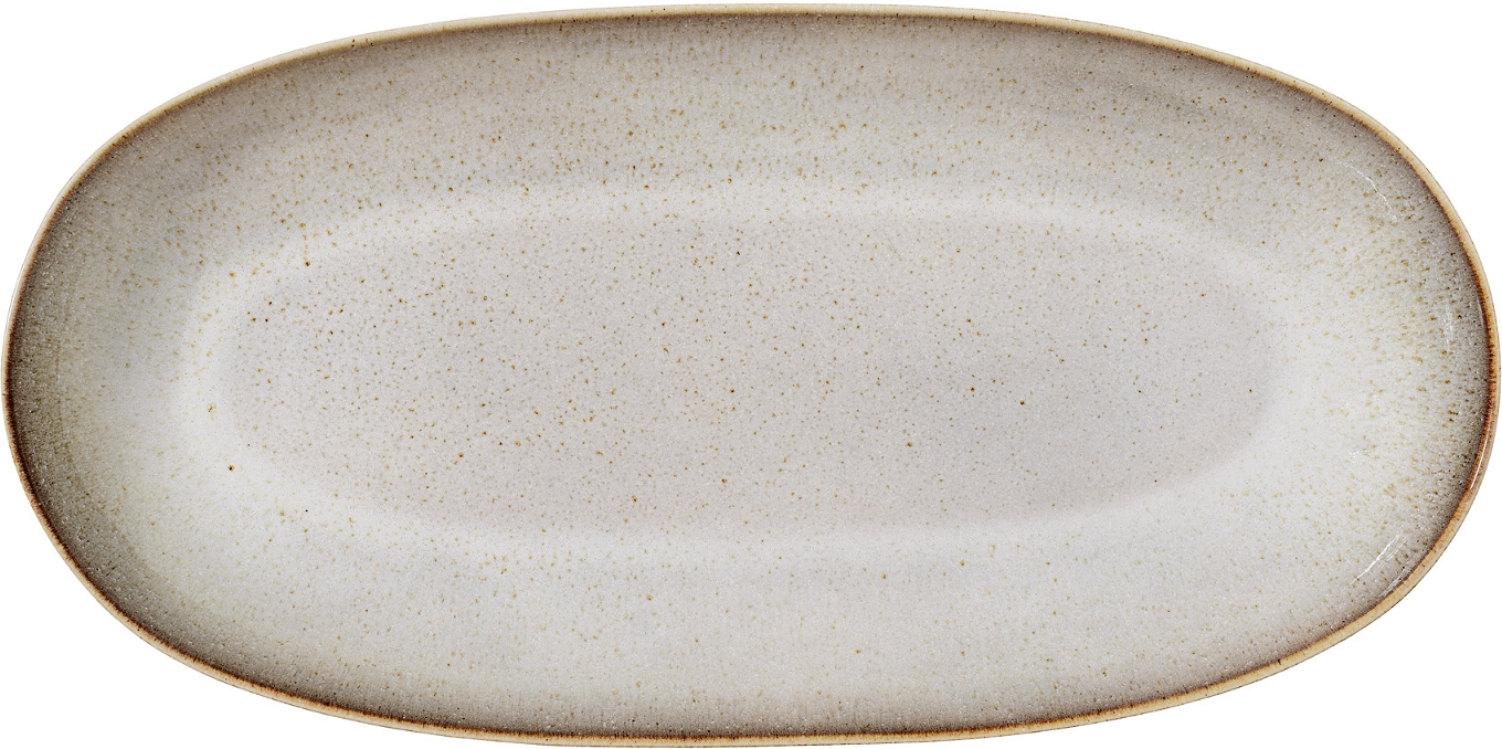 Serveringsfad Bloomingville Nordic 21Ã42 cm stentøj keramik grå/brun