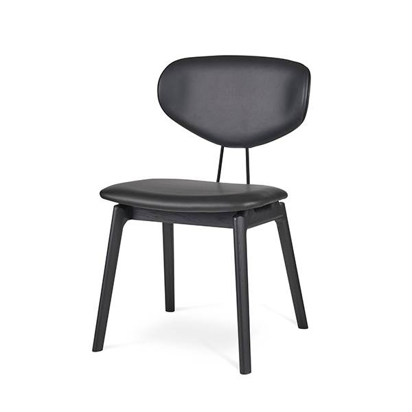 PBJ Designhouse PBJ Filo spisebordsstol - Lakeret sort eg - Stof : Erling Christensen Møbler : Erling Christensen Møbler