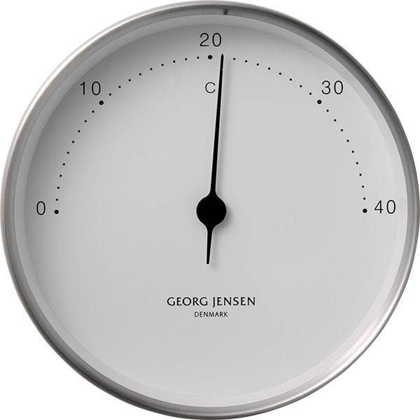 Georg Jensen Henning Koppel termometer Ø10cm - stål/hvid : Erling Christensen Møbler