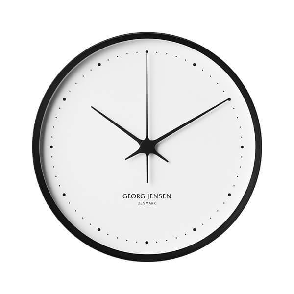 Georg Jensen Henning Koppel ur ø 30 cm - Sort/hvid : Erling Christensen Møbler