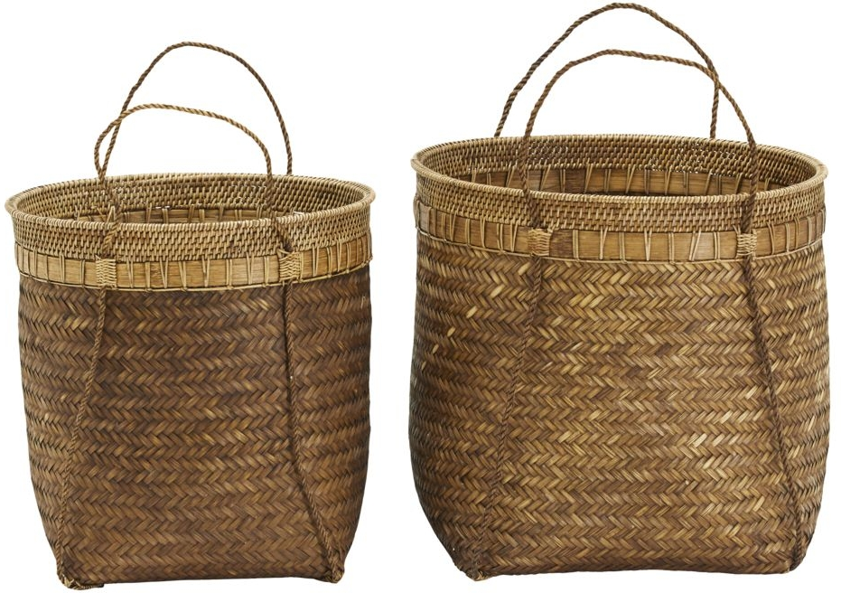 Flettet opbevaringskurv Ø45 cm House Doctor Balie  -  håndvævet bambus og rattan, natur