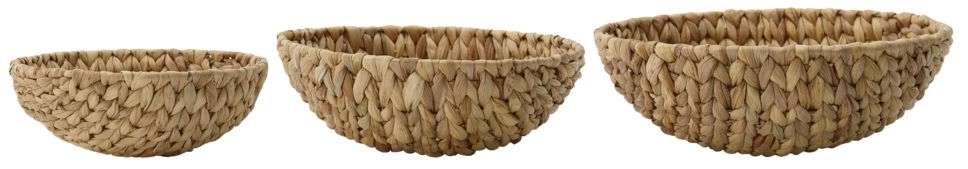 Kurvesæt Bow House Doctor 3 stk vandhyacint Ø22x8 cm natural