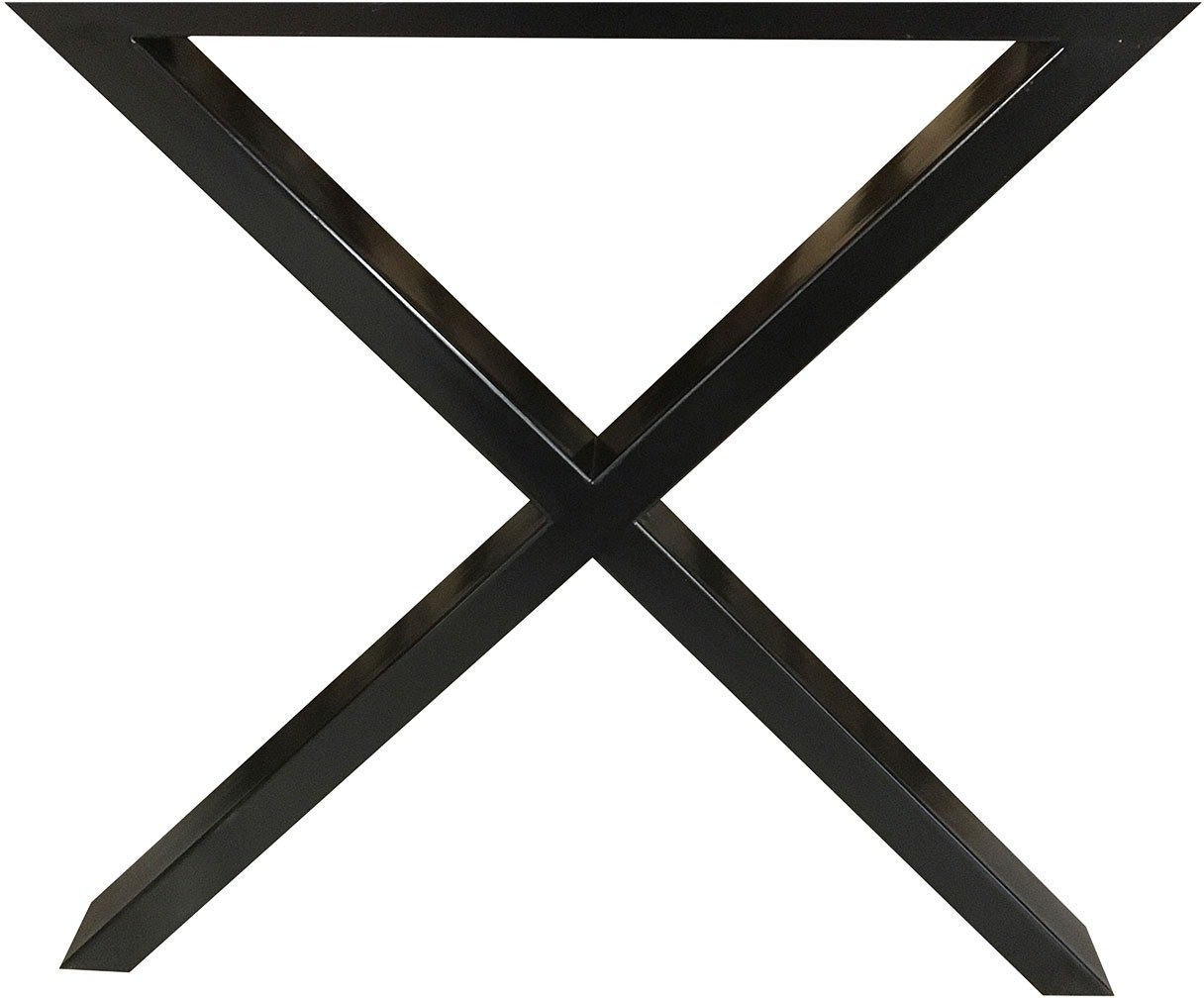 Udendørs bordstel House of Sander GX i sort galvaniseret metal til havebord, robust krydset ramme 70 x 70,5 x 15 cm