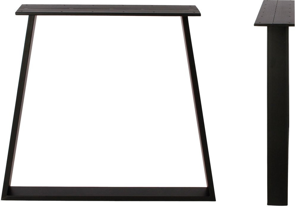 Plankebordsstel House of Sander Trapez Base sortlakeret jern H71xL78 cm robust understel til brede spiseborde