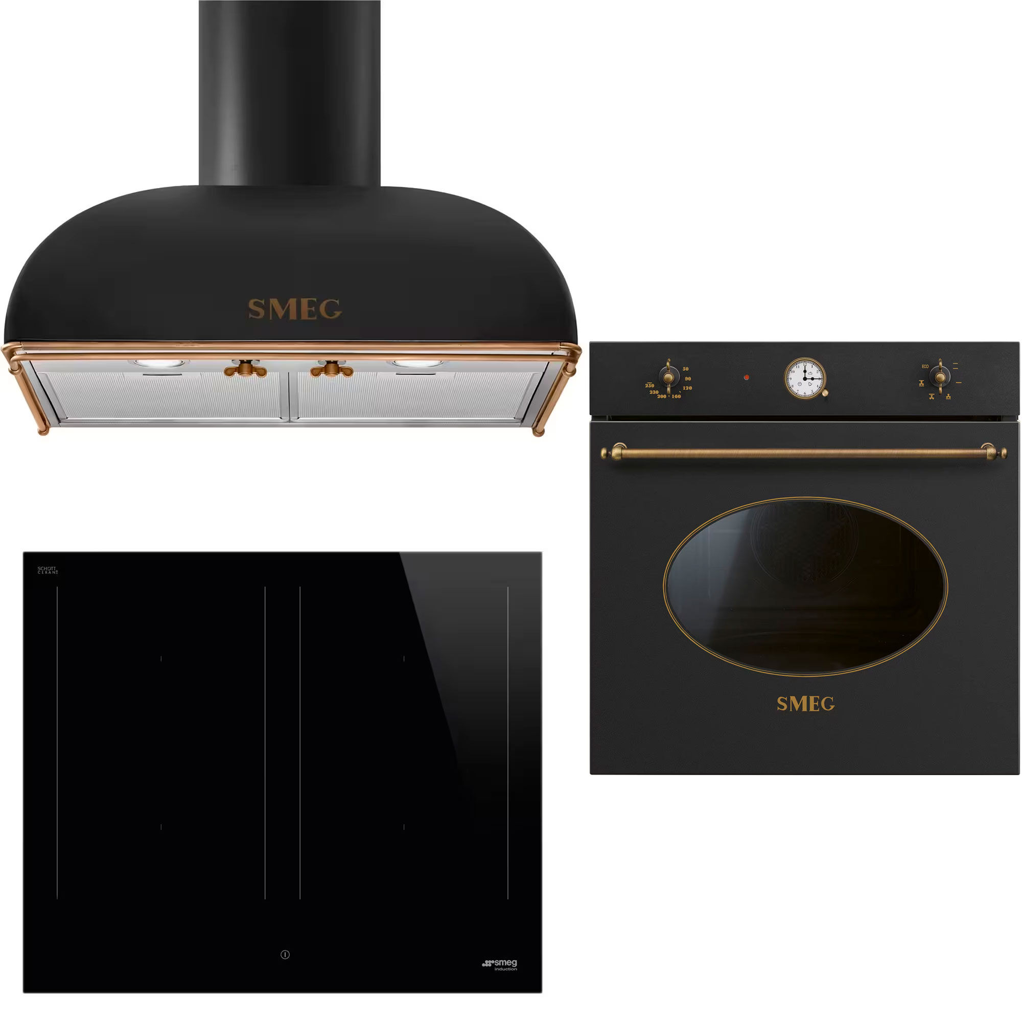 Smeg Colonial Hvidevarepakke, antracit