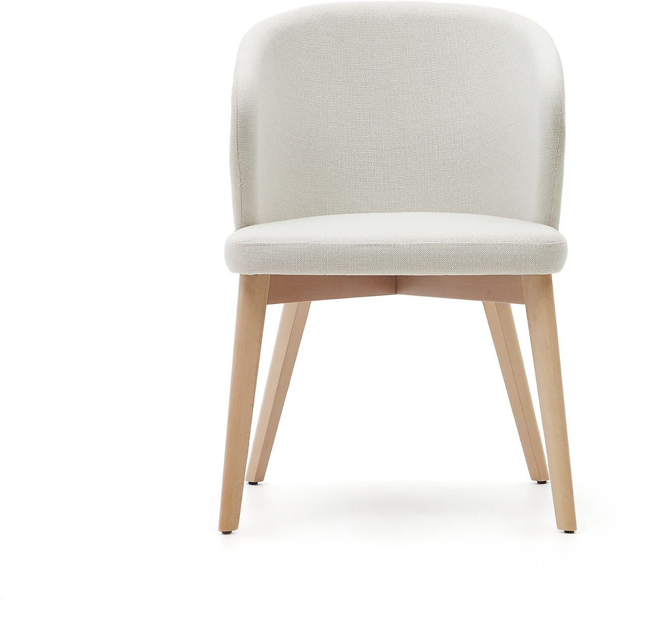 Spisebordsstol Kave Home Darice beige/natur chenille polstret armlæn FSC bøgetræ ben