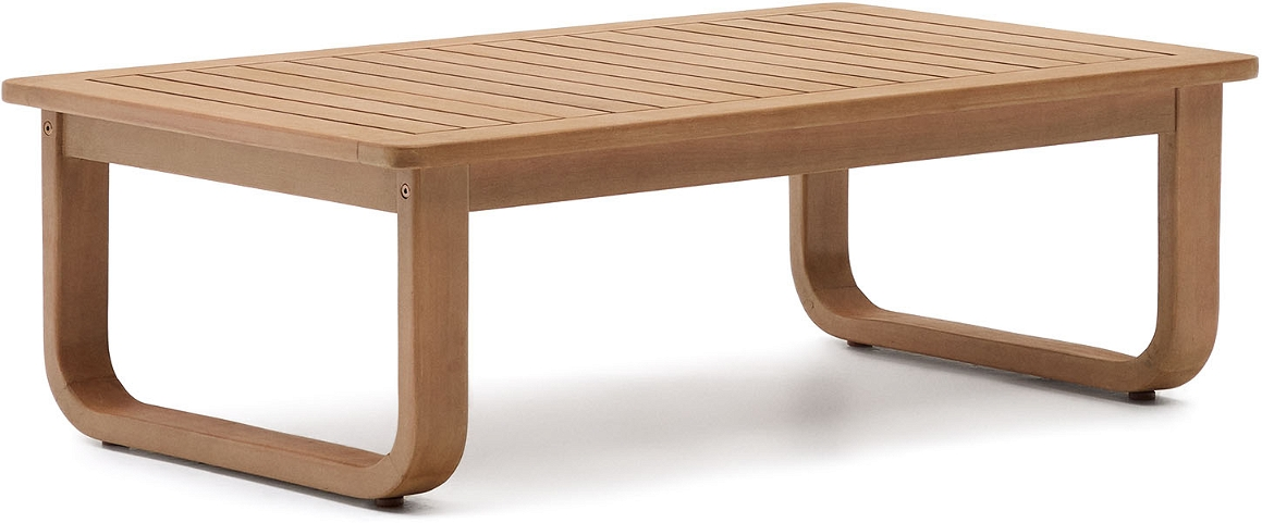Udendørs sofabord Kave Home Sacaleta loungebord naturlig eucalyptus 100x60x32 cm FSC-certificeret