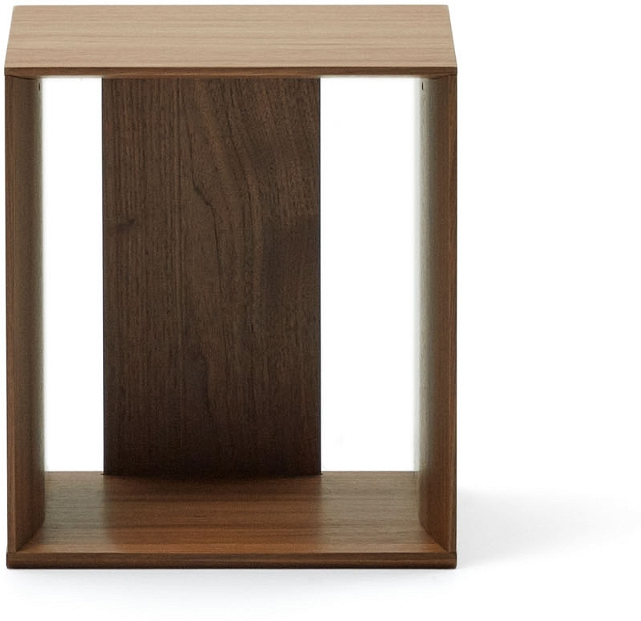 Bogreol Kave Home Litto MDF hyldereol mørk natur 38Ã34Ã30 cm med antitilt vægbeslag