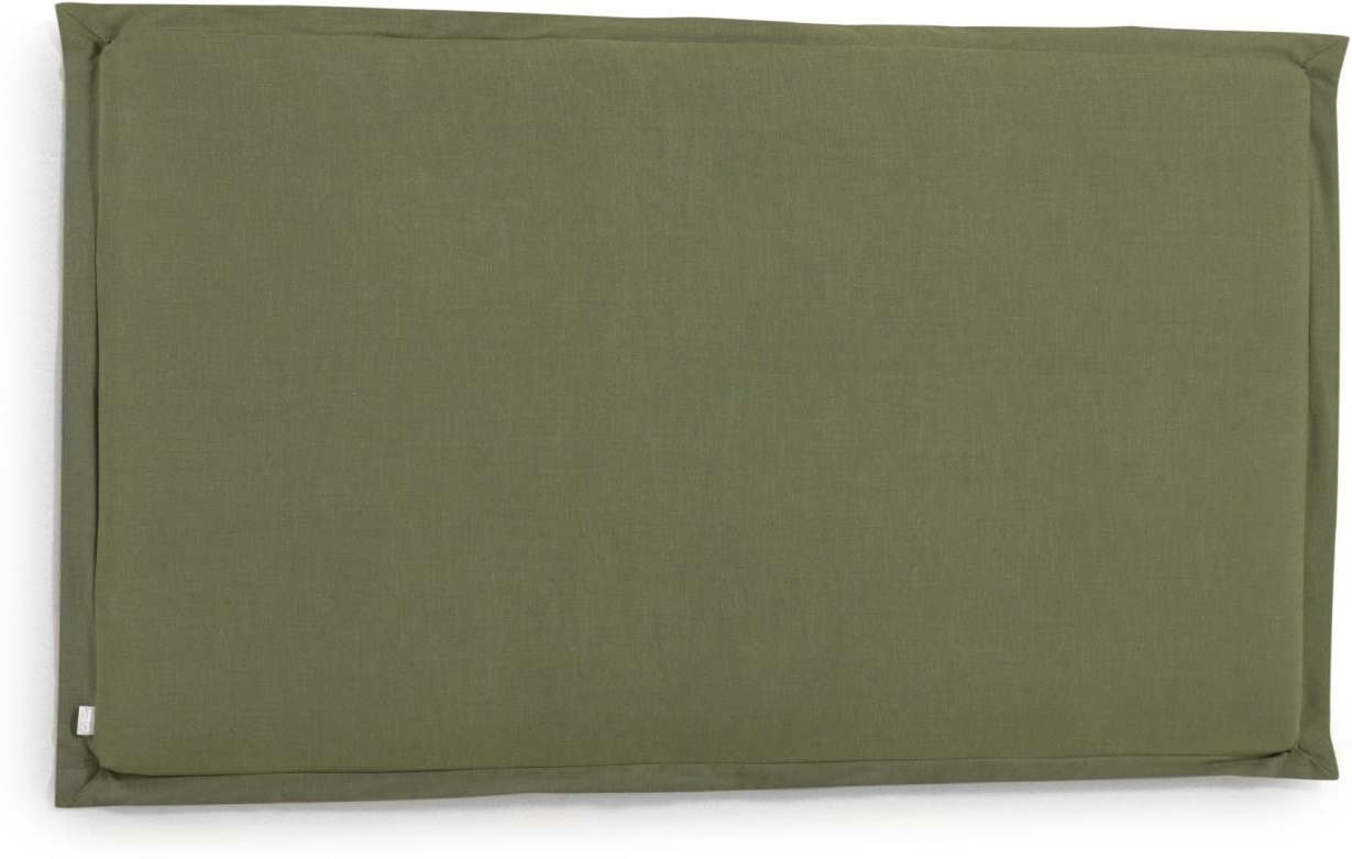Sengegavl Kave Home Tanit bæredygtig grøn polstret stof FSC fyrretræ H106 x L206 cm