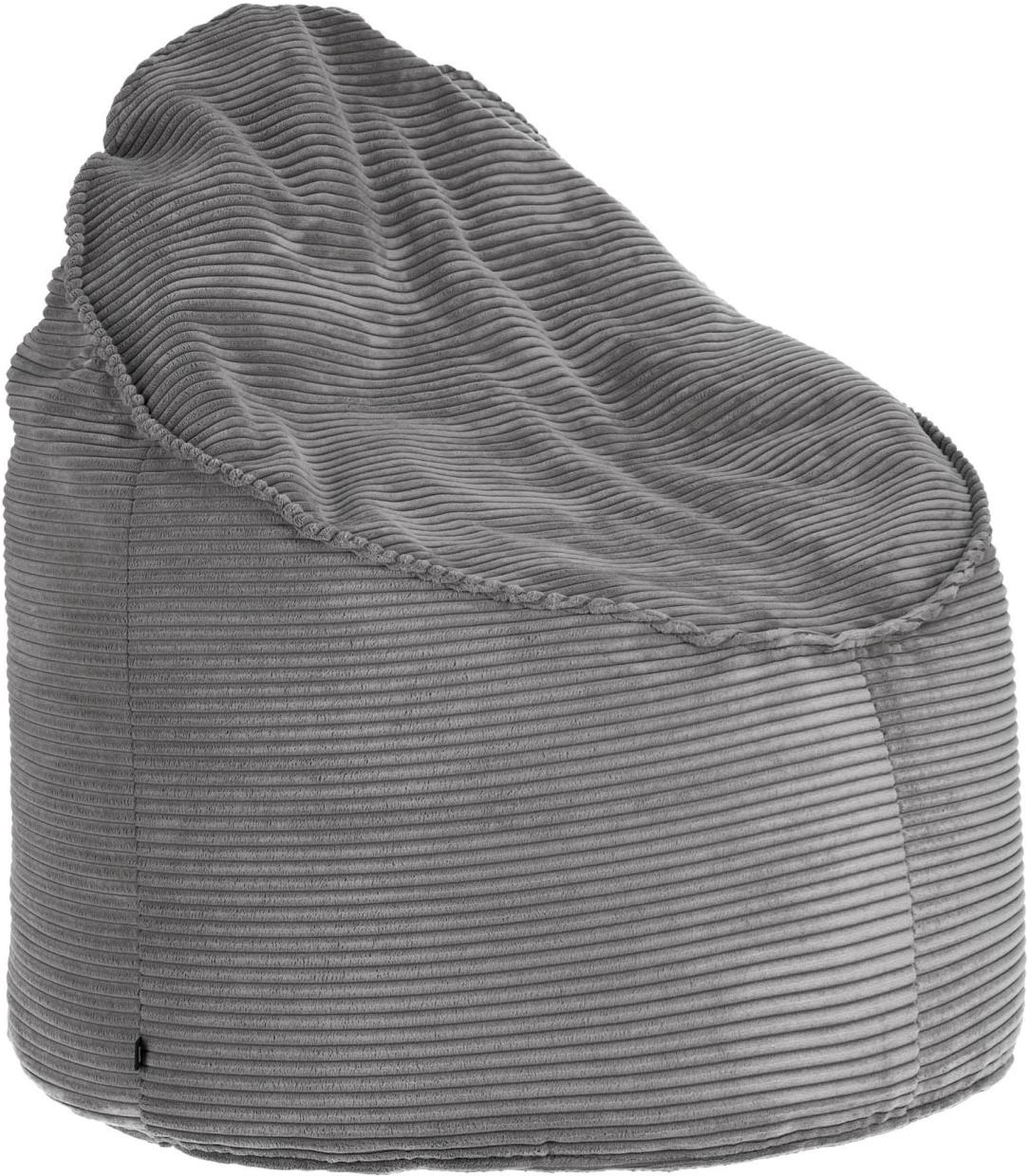 Puf Kave Home Wilma fløjl grå  -  justerbar ottoman/fodskammel i nordisk moderne design