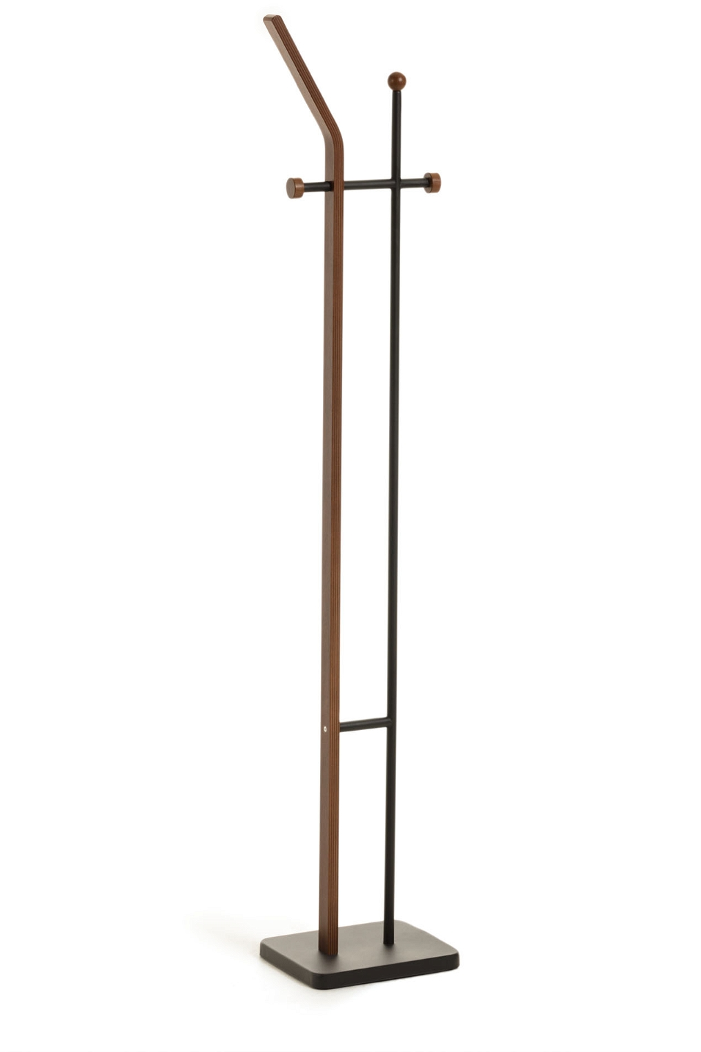 Knagerække & hattehylde Kave Home Magali  -  Moderne stumtjener i egefiner/metal 172x25x30 cm Sort/Natur