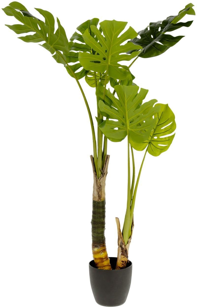 Kunstig stueplante Monstera 130 cm i sort potte  -  Kave Home Monstera serie