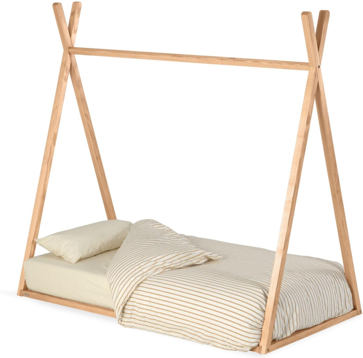 Legetipi Kave Home Maralis - naturfarvet massivt bøgetræ H144ÃB78ÃL151 cm, nordisk børnehule