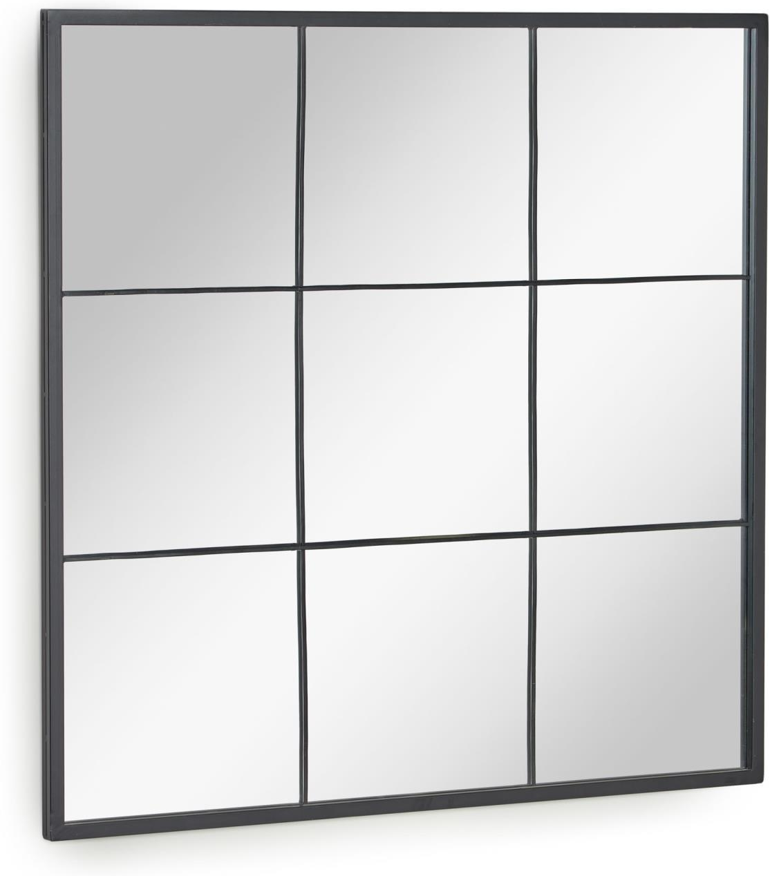 Vægspejl Kave Home Ulrica - dekorativt geometrisk spejl, sort 80Ã80 cm