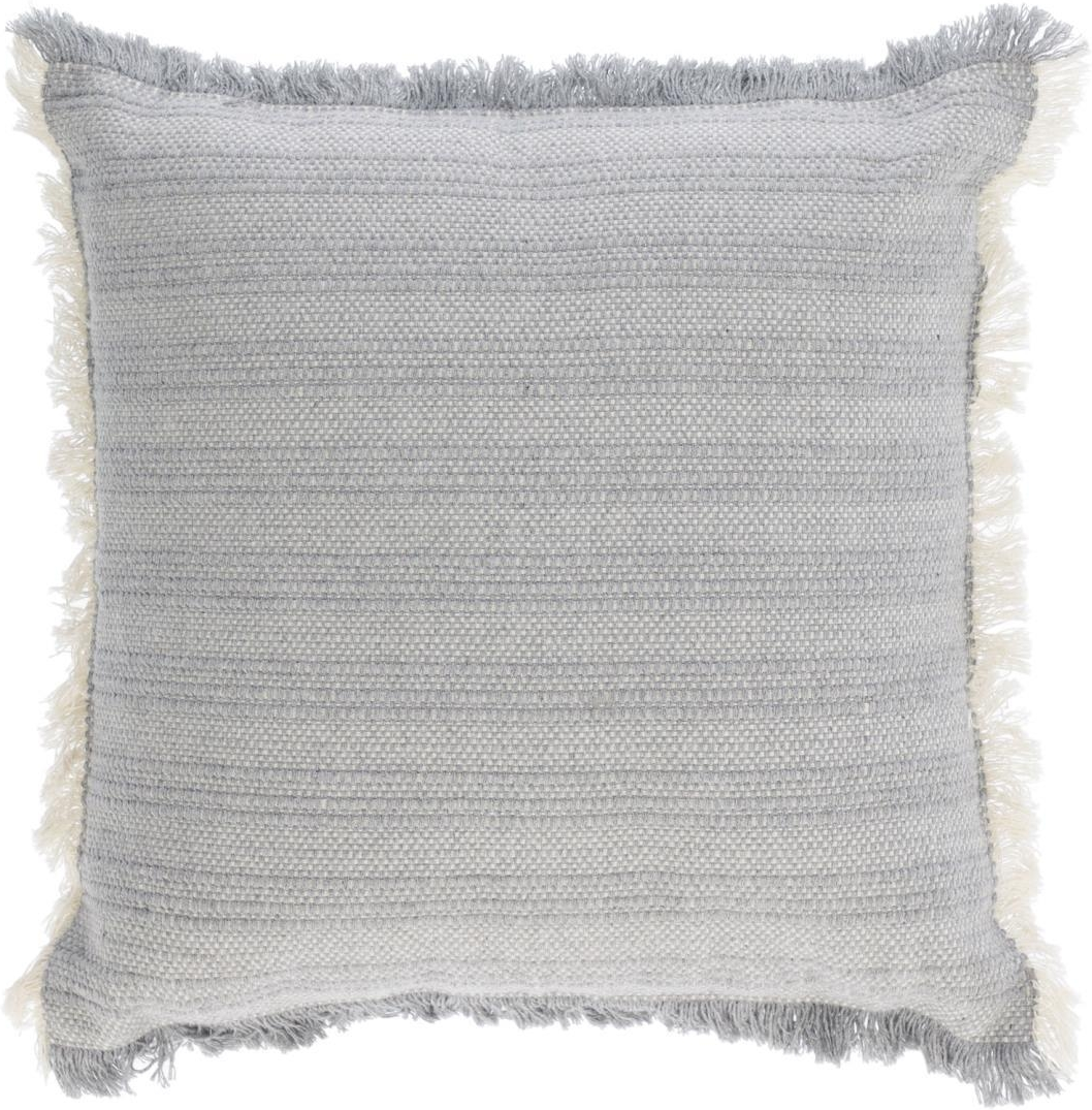 Pudebetræk Kave Home Devi  -  45x45 cm blå bomuld med frynser
