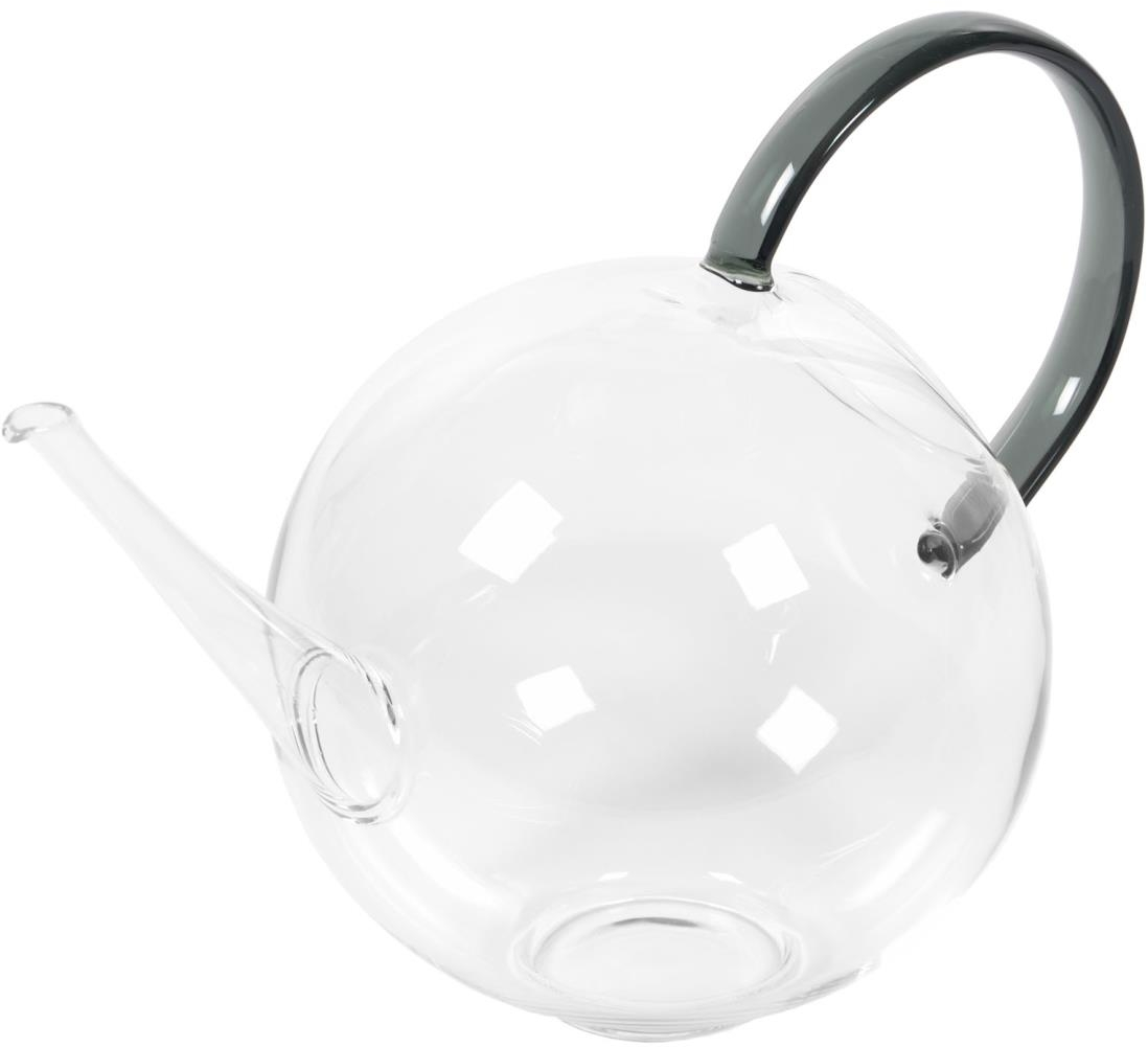 Glasvase Kave Home Duyen  -  klar borosilikat med orange håndtag H17,5 cm