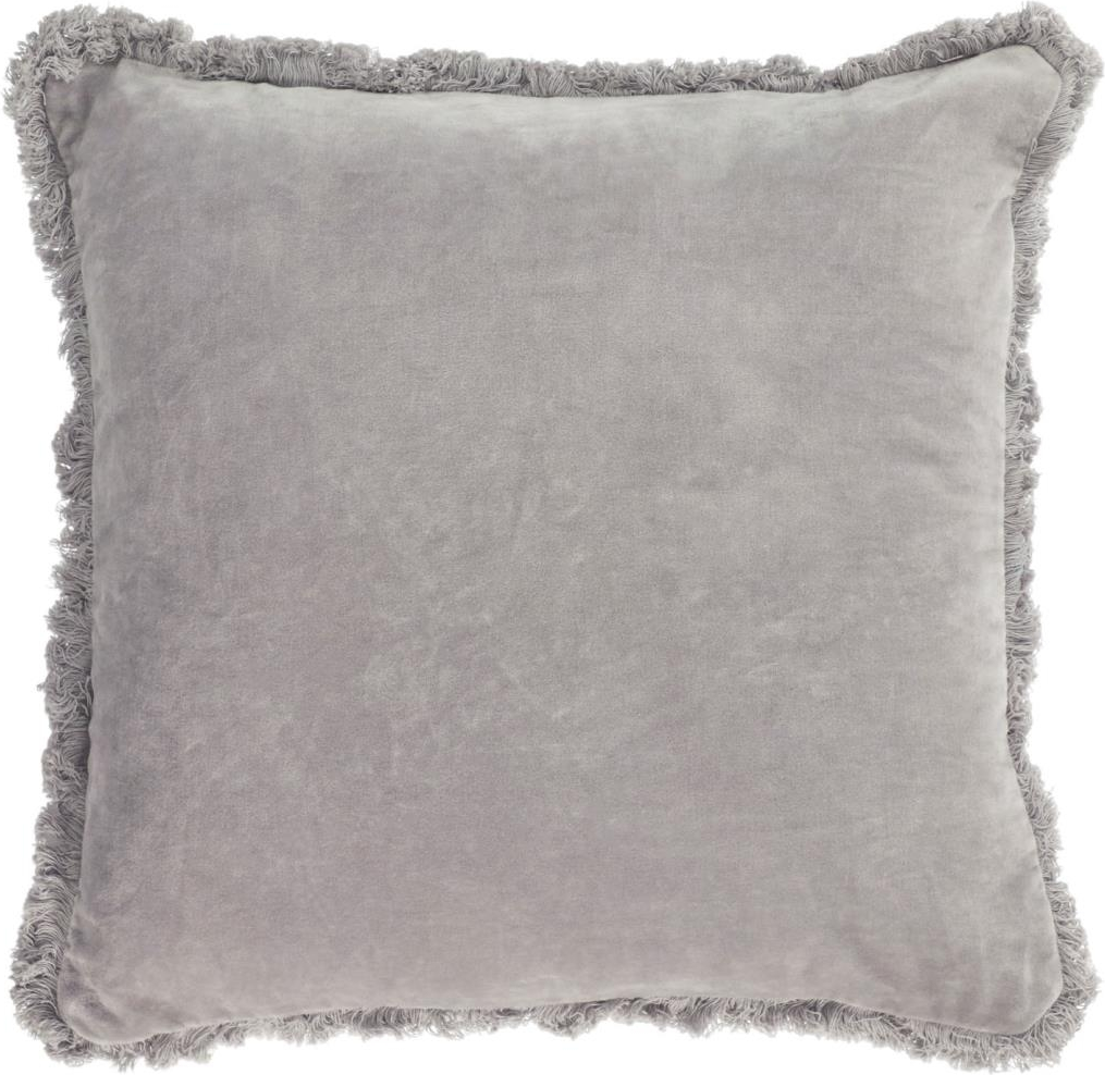 Pudebetræk Kave Home Cedella Velvet 45Ã45 cm Grå  -  100% bomuld fløjlseffekt