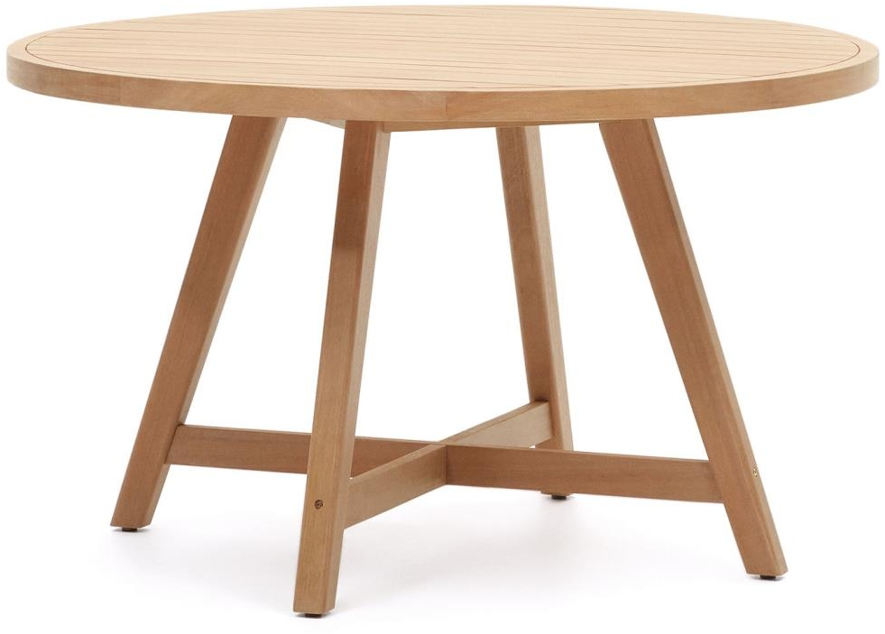 Udendørs spisebord Kave Home Urgell 130x130 cm FSC-certificeret massiv eukalyptustræ natur
