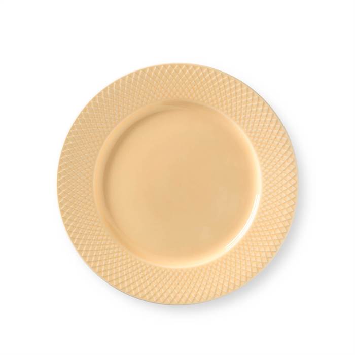 Lyngby Porcelæn Rhombe Color - Middagstallerken Ø27 cm - Sand : Erling Christensen Møbler