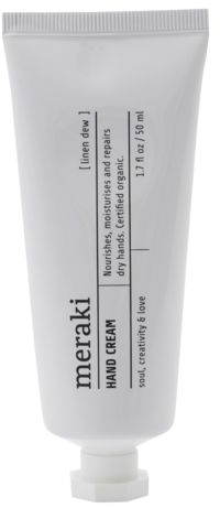 Håndcreme Meraki Linen Dew  -  Økologisk COSMOS med aloe vera, kakaosmør & avocadoolie, duft af pebermynte & patchouli