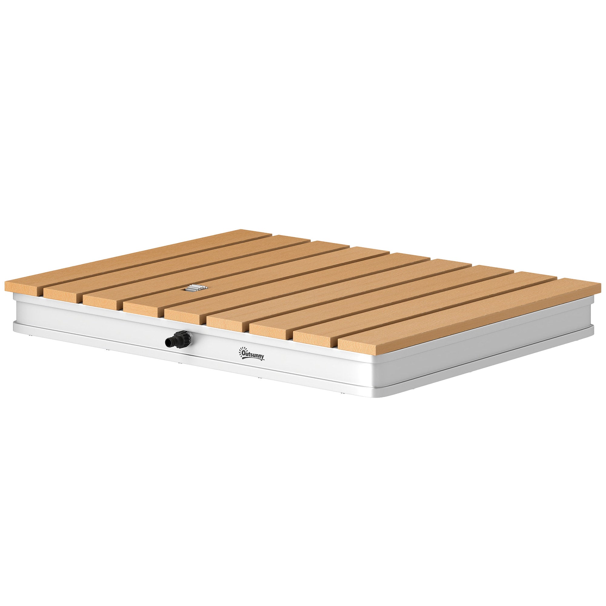 Gulvbruser havebruser med justerbart fodhjul aluminium op til 4 m fontænehøjde 70 x 55 cm naturtræ