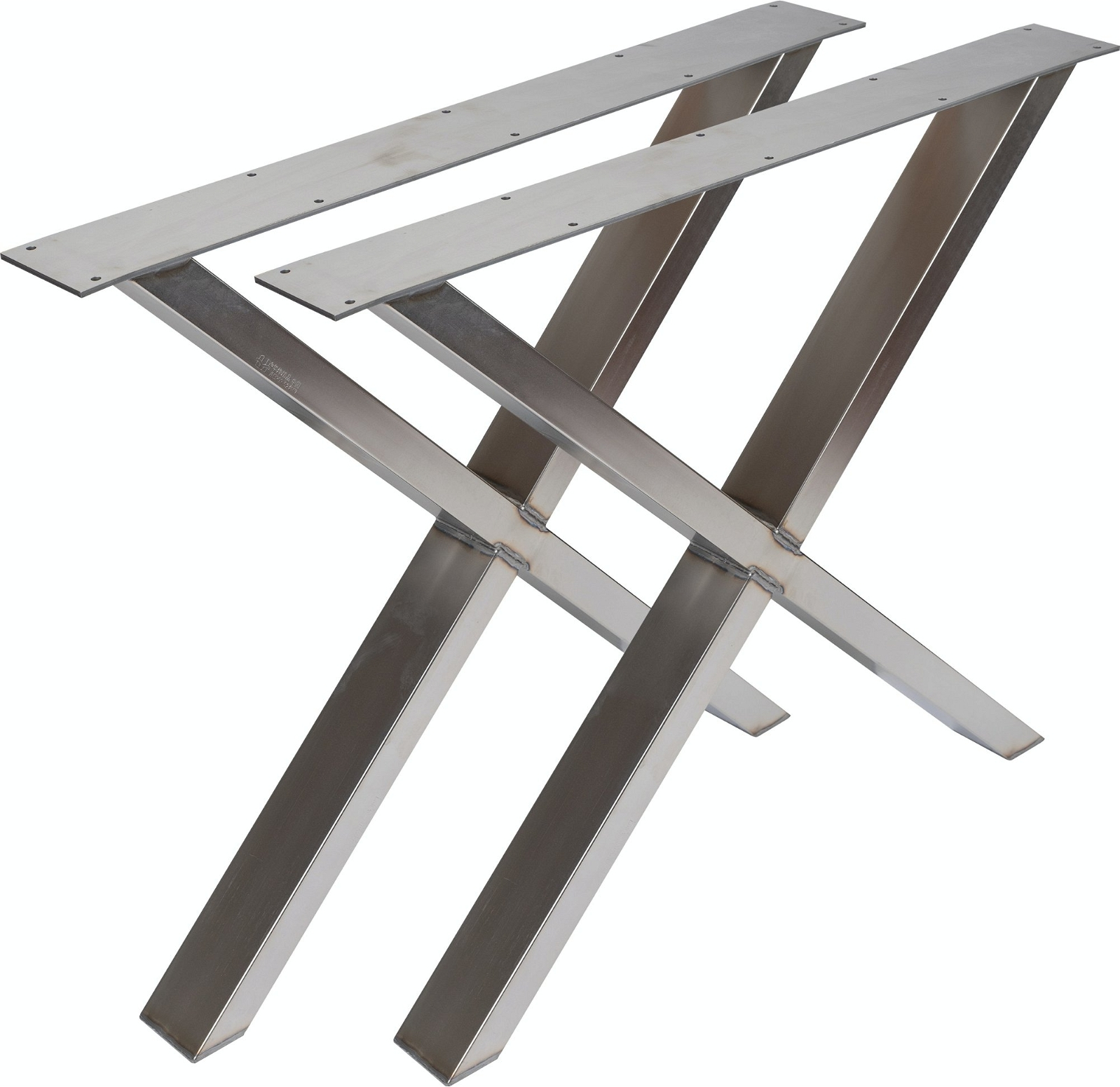 Understel til plankebord Nielsen Design Oscar krydsstel i pulverlakeret metal H71,5ÃL75,5 cm rustfrit stål