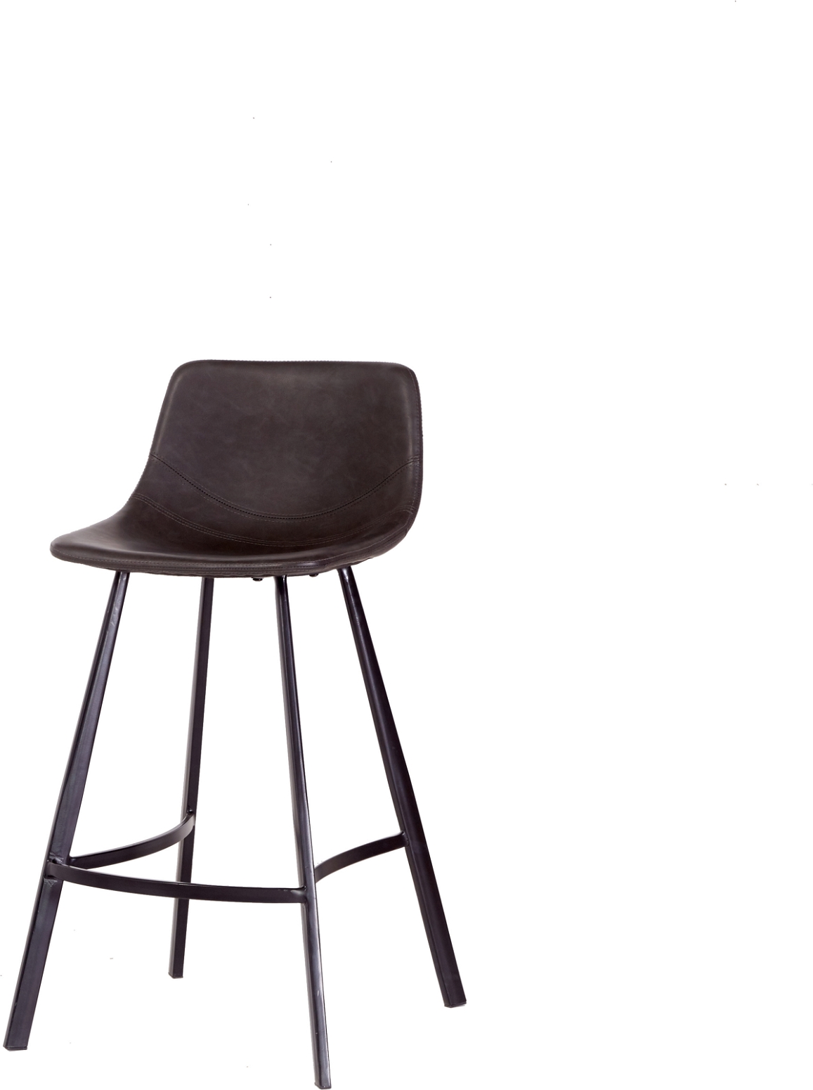 Barstol Nordique Design Yukon  -  Grå vintage PU kunstlæder, sorte metalben, H90ÃB43,5 cm