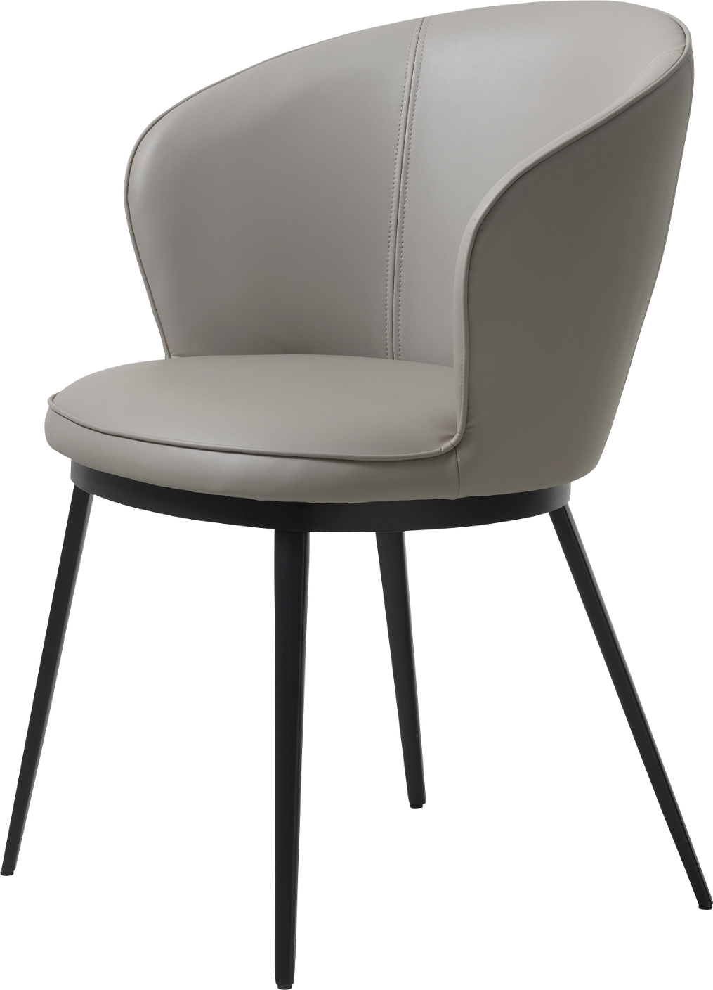 Spisebordsstol Gain fra Nordique Design | polstret taupe kunstlæder & sort metalstel H82xB60 cm