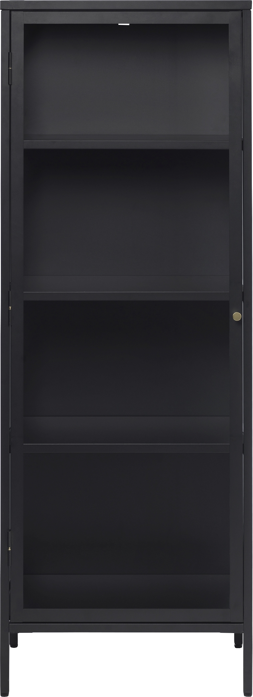Vitrineskab Nordique Design Carmel i sort koldvalset stål med hærket glas H160ÃB40