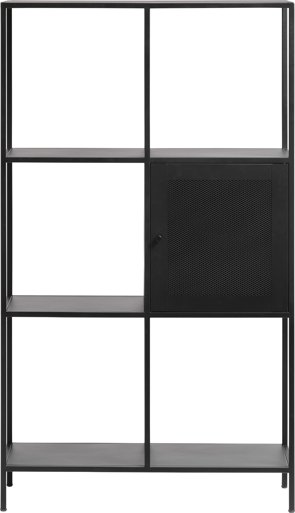 Reol Nordique Design Malibu  -  industriel opbevaringsreol i sort metal, H138ÃB80 cm