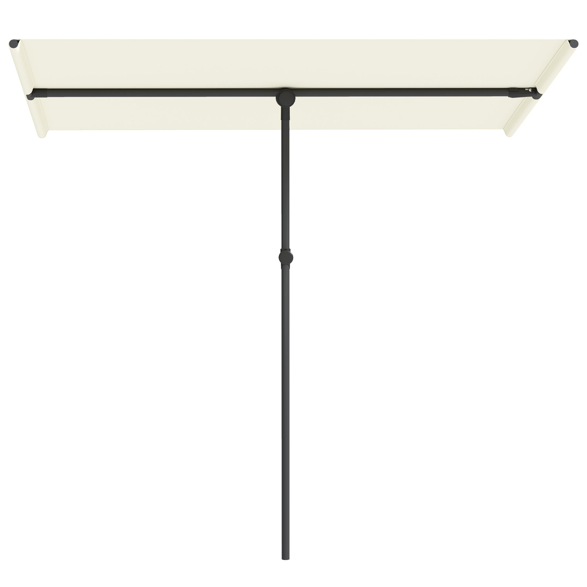Parasol 180 grader drejelig højdejusterbar haveparasol med aluminiumsstang 150x205cm beige