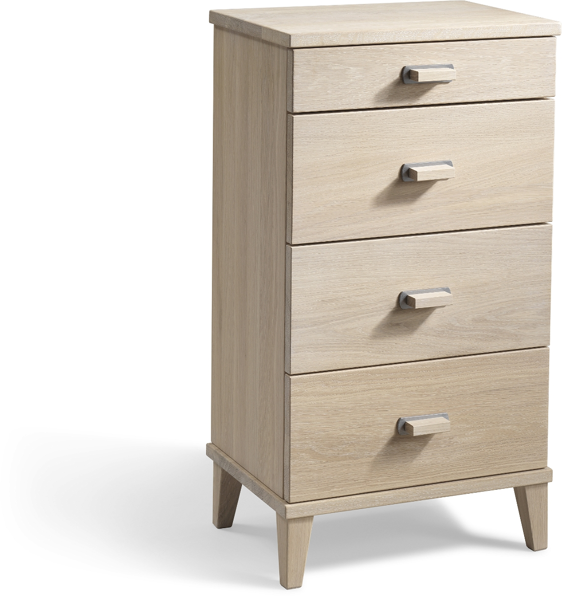 Kommode Oscarssons Möbel Malva hvidolieret egetræ 4 skuffer H76x40x31 cm