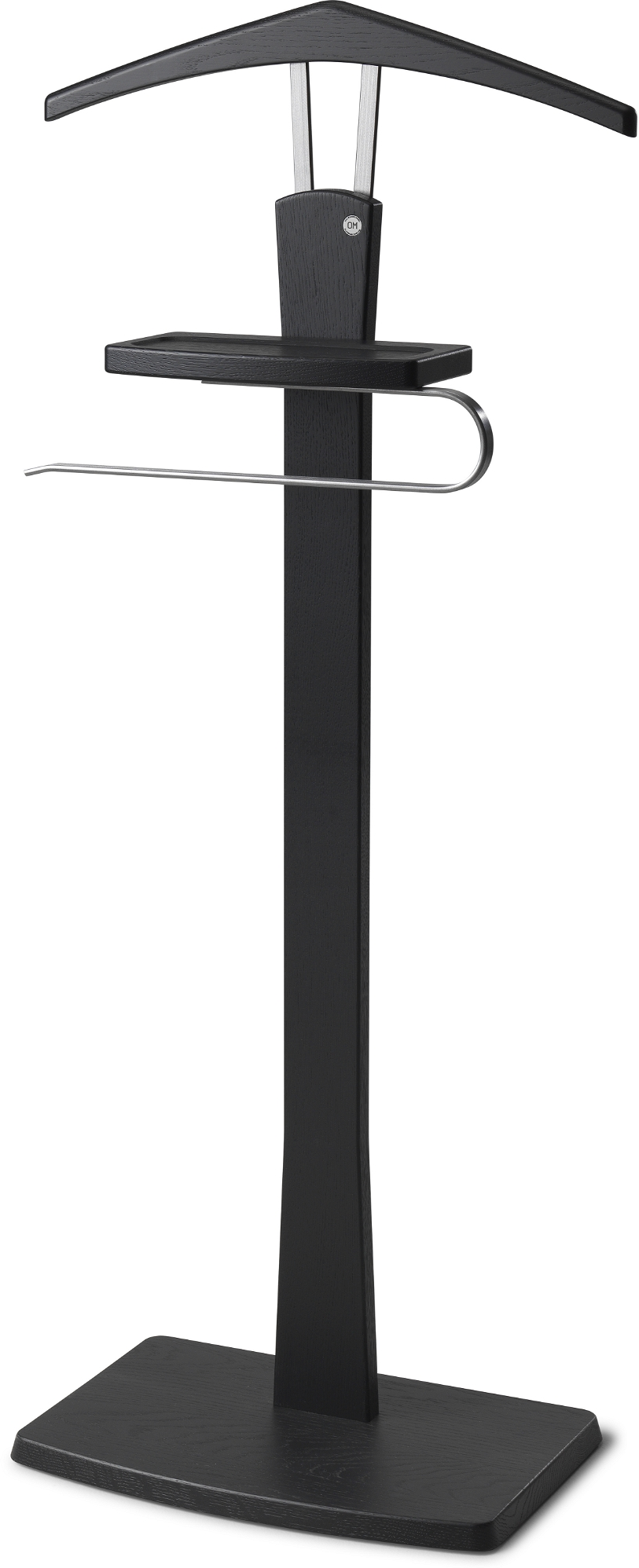 Stumtjener Oscarssons Möbel Zeve i sortbejdset egetræ  -  garderobestumtjener med hylde og bøjlestang, H108ÃB40ÃD27 cm