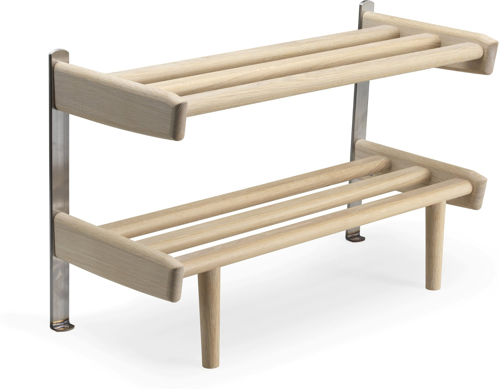 Skohylde/skoreol Oscarssons Möbel Meja hvidoileret egetræ H37,5xL59xD26 cm