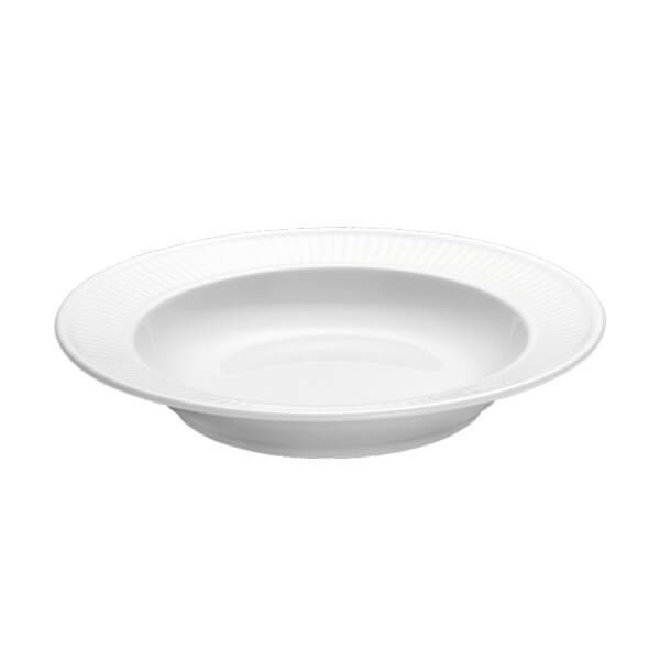 Pillivuyt Plissé Tallerken dyb Dia 22 cm - Hvid : Erling Christensen Møbler