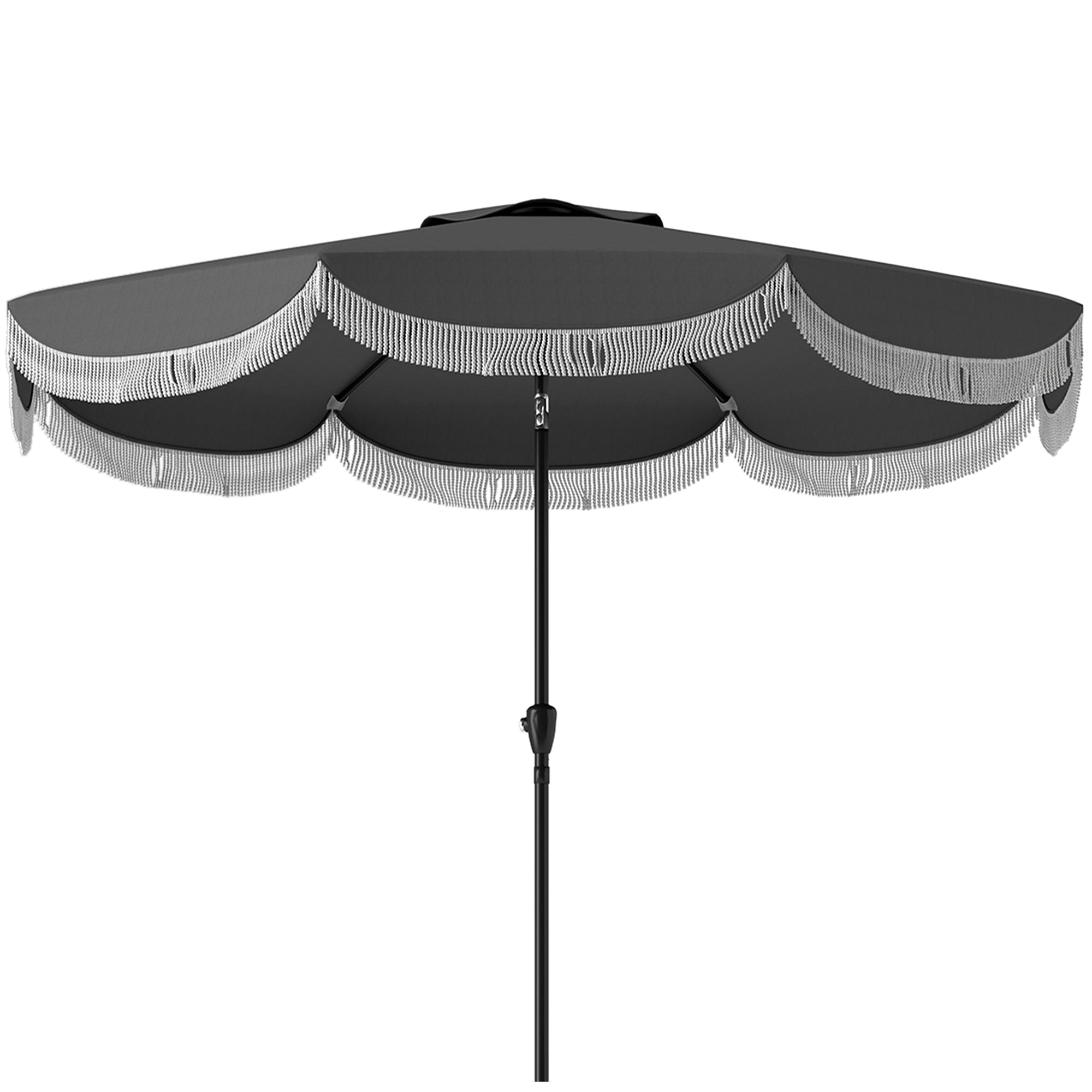 Parasol ø269 cm, uv-beskyttelsesparasol ottekantet balkonparasol solbeskyttelse til haven, mørkegrå