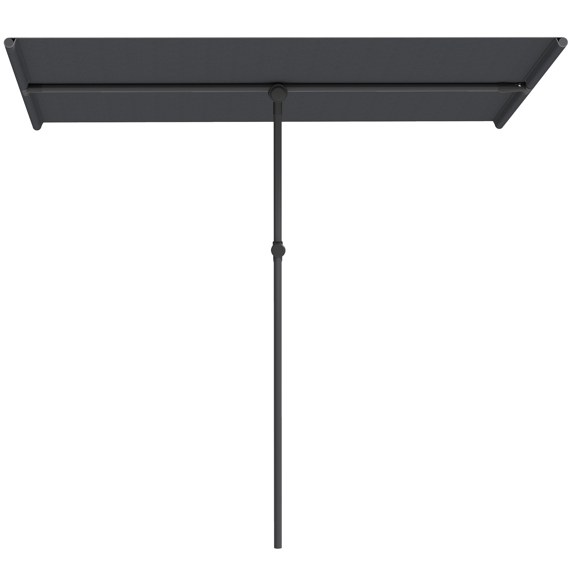 Parasol 180 graders drejelig højdejusterbar haveparasol med aluminiumsstang 150x205cm mørkegrå