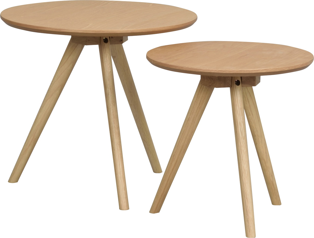 Småbord Rowico Yumi Ø50ÃH45 cm Eg lakeret egetræ side- og natbord nordisk minimalistisk design