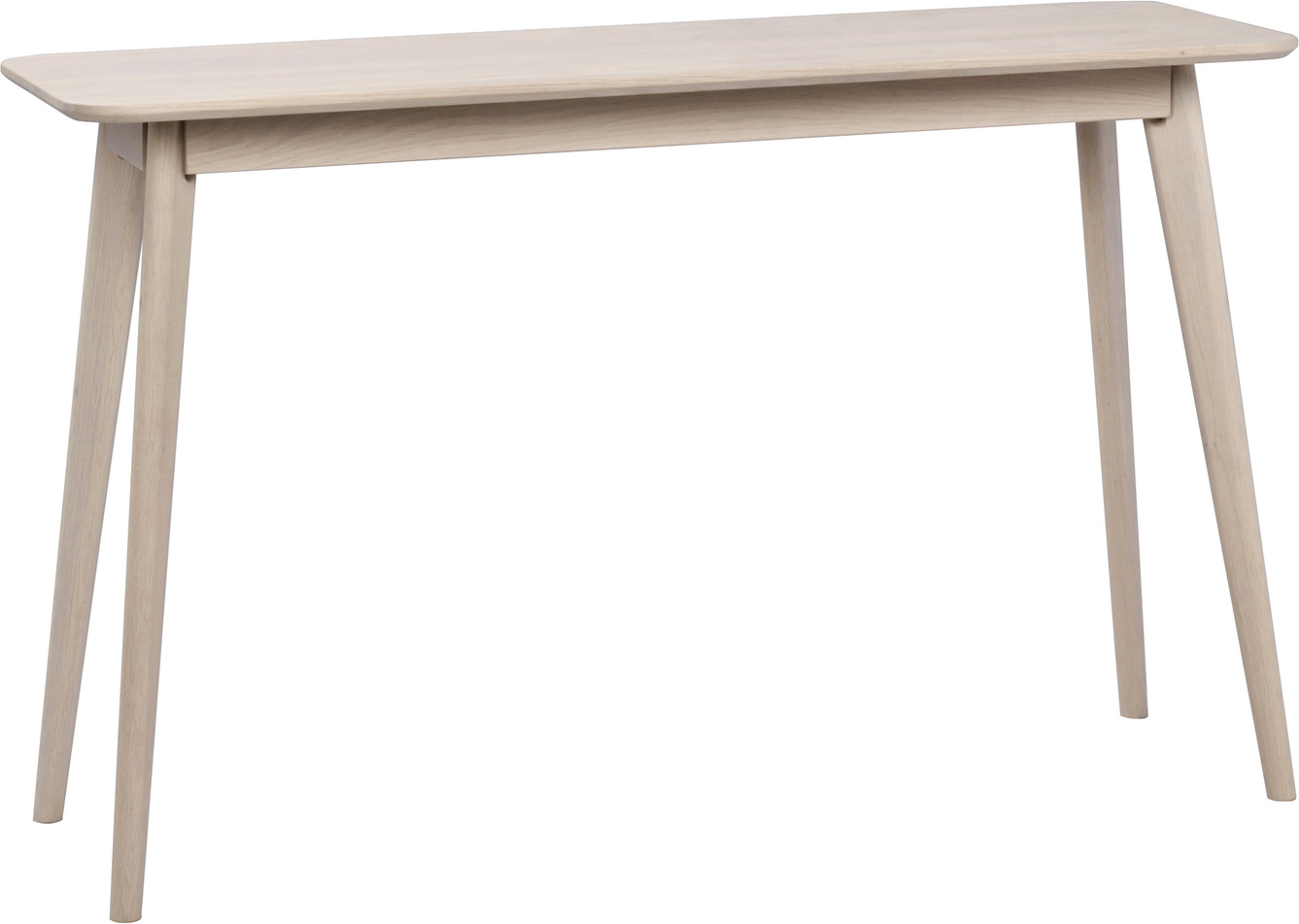 Konsolbord Rowico Yumi hvidkalket 120Ã40Ã75 cm MDF-bordplade med egetræsfiner og massivt egetræ