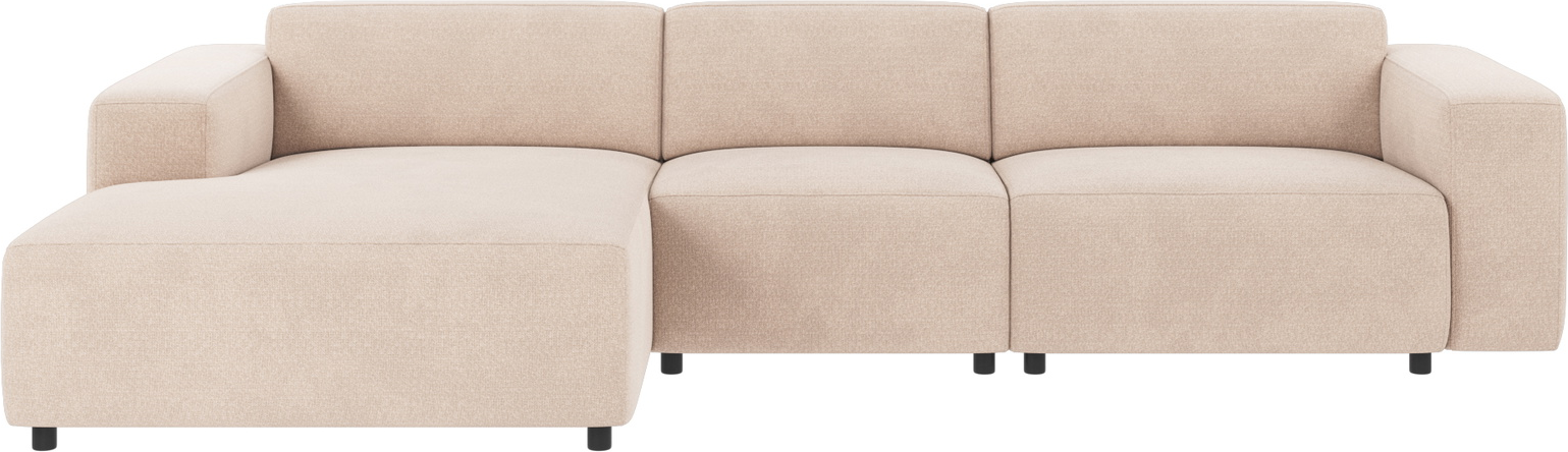 Chaiselongsofa Rowico Willard Rita 1 lysebeige 100% polyester H70ÃB312ÃD161 cm modulopbygget skandinavisk design