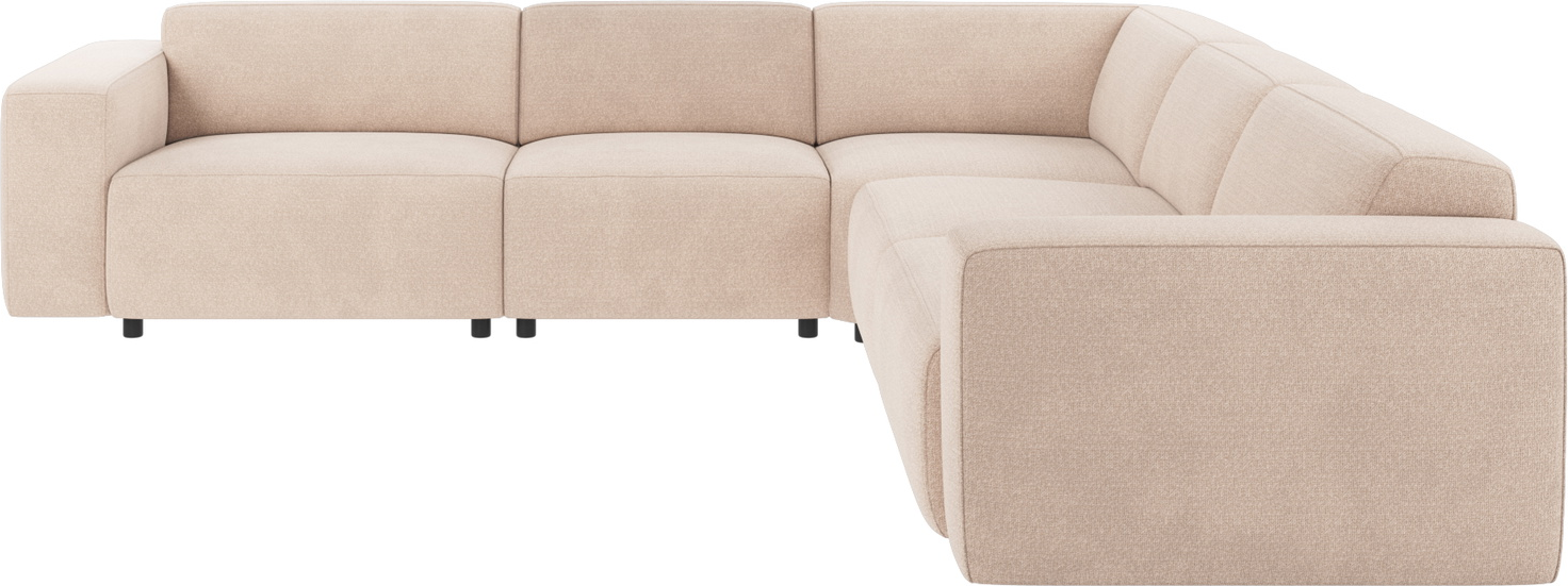 Hjørnesofa Rowico Willard modulopbygget skandinavisk design lysebeige Rita 1 polyester slidstærk 100.000 Martindale FSC®-mix stel 297Ã297Ã70 cm