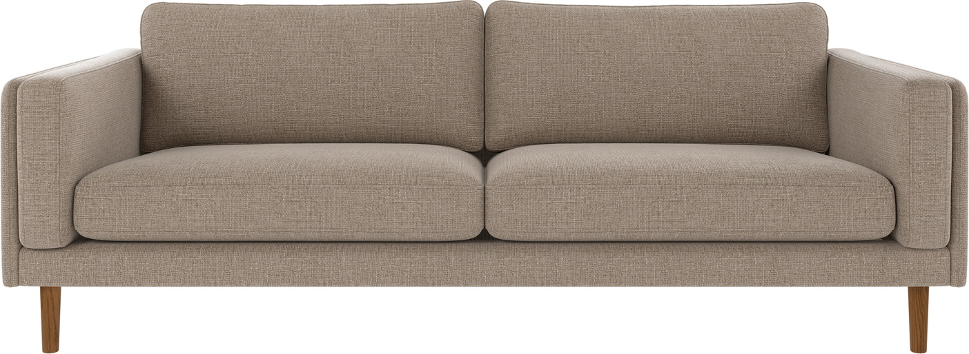 3-personers sofa Rowico Braden grå-beige polyester med FSCÂ®-certificeret egetræsramme