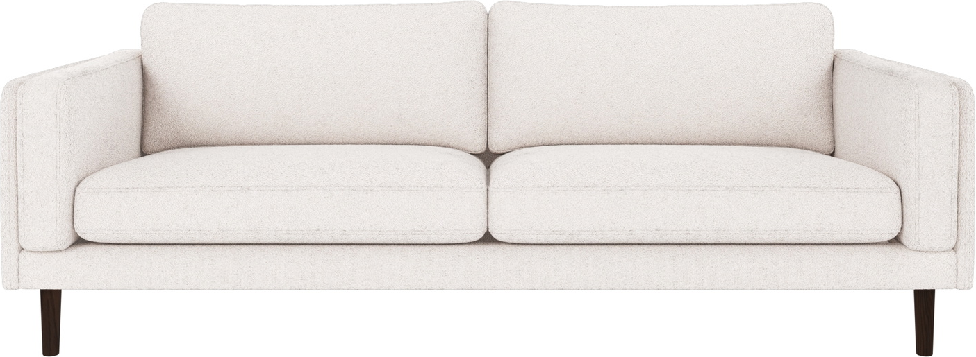 3-personers sofa Rowico Braden i hvid Alice stof/brune egetræsben H78ÃB216ÃD87 cm