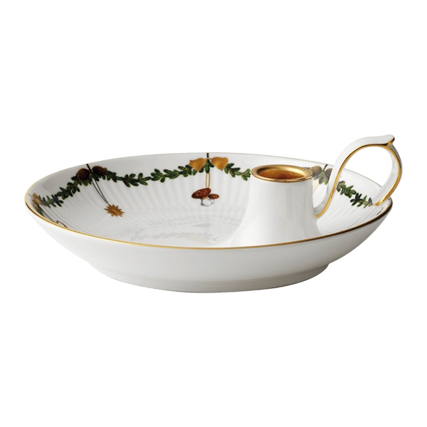 Royal Copenhagen Stjerne Riflet Jul lysestage - 17,5 cm  : Erling Christensen Møbler