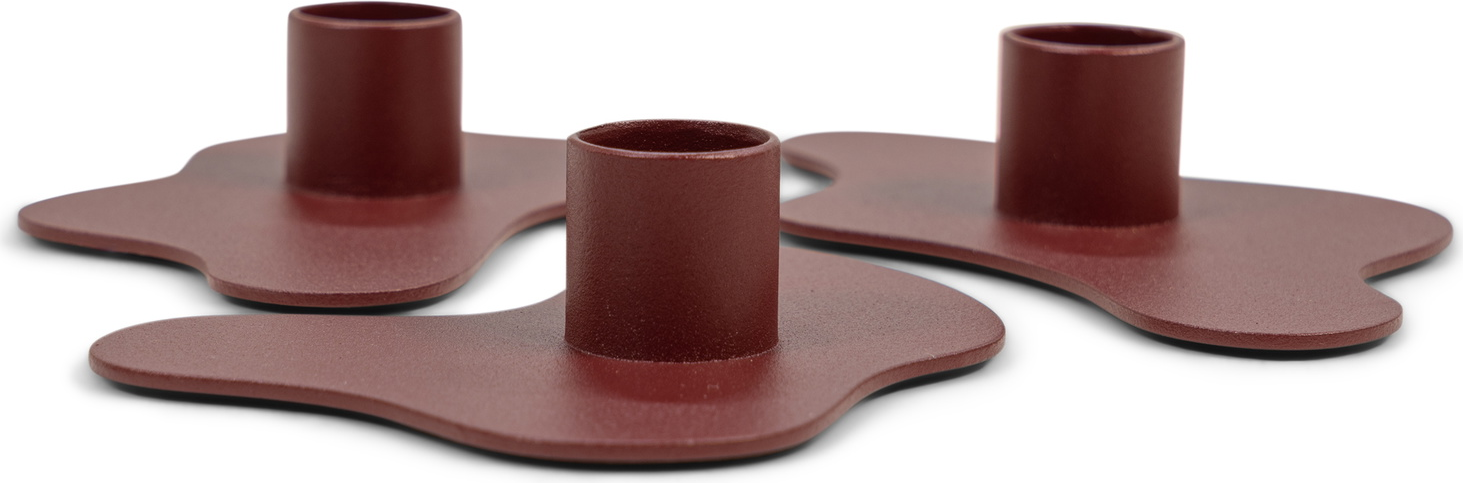 Stearinlysestage Spinder Design Melt i stål Bourgogne lav profil 20Ã20 cm H2,8 cm