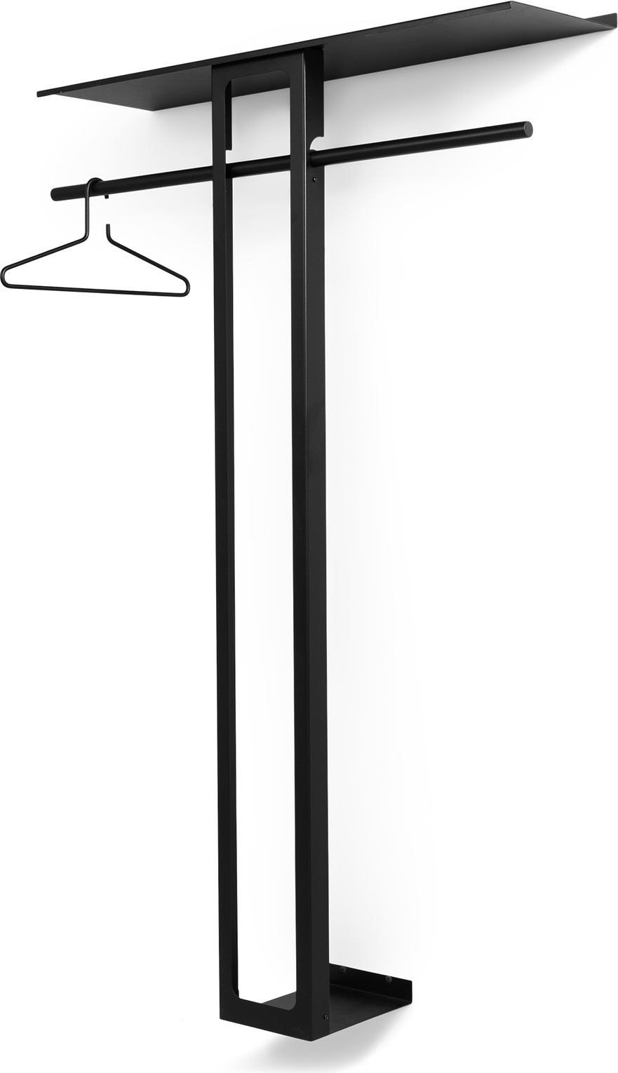 Knagerække og hattehylde Spinder Design Luno mat sort stål H160xB100 cm