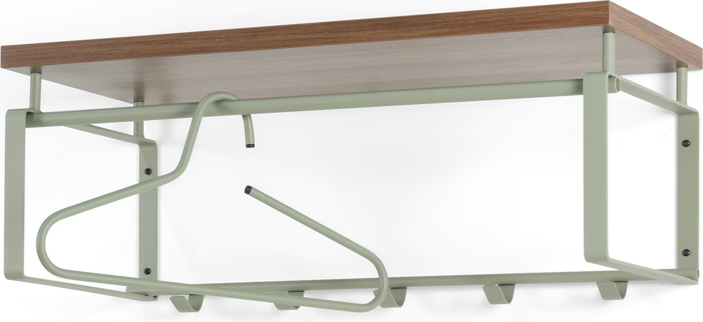 Knagerække & hattehylde Spinder Design Rex støvet grøn stål/melamin 28Ã70Ã29 cm