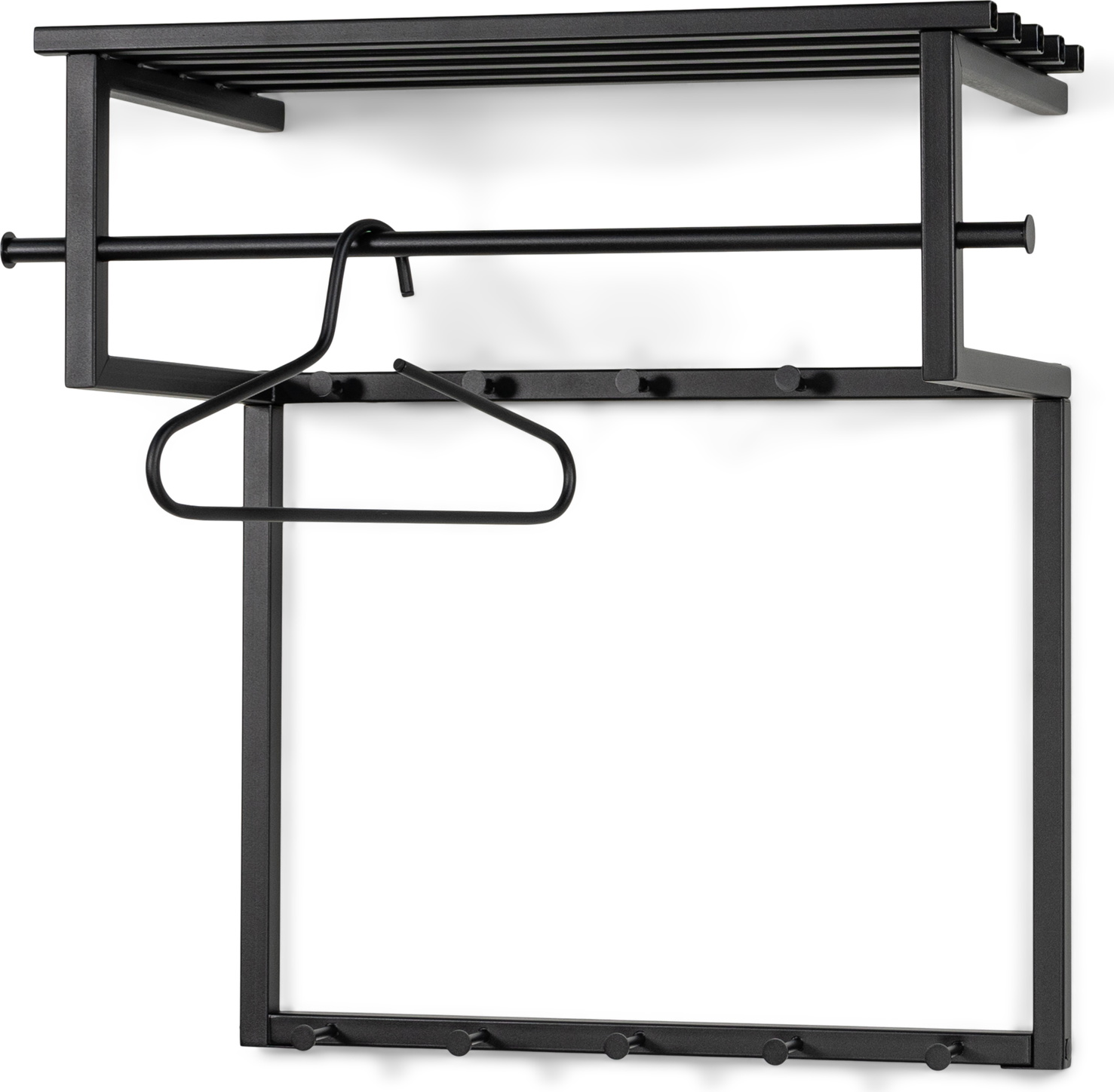 Knagerække med hattehylde Spinder Design Rizzoli i sortlakeret stål H76ÃB76ÃD34 cm