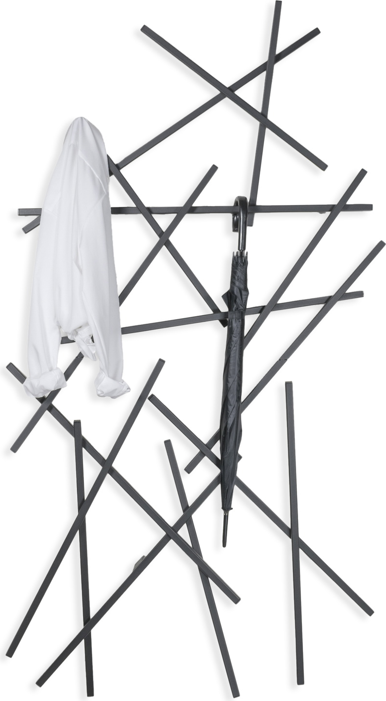 Knagerække Spinder Design Matches vægophæng sortlakeret stål H184ÃB100ÃD15 cm